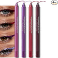 4Pcs Plum Red Purple Eyeliner Pencil, Sharpenable Gel Eye Liner Waterproof Smudge proof, Matte Glitter Waterline Eyeliner Set for Women Smooth Cream Eyeshadow Pen Highly Pigmented Eye Makeup