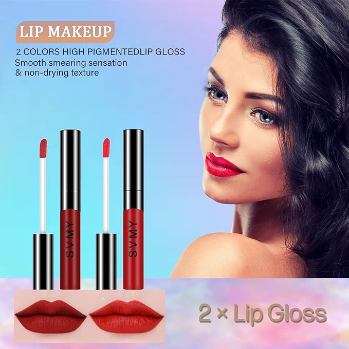 Makeup Set for Women, Basic Makeup Kit for Beginners & Professionals, Mini Makeup Set for Teens & Adults, Travel Make up Set for Girls, 9 Colors Eyeshadow Palette, Lip Gloss, Face & Eye Make up