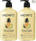 Hempz Body Lotion - Sweet Pineapple and Honey Melon - Daily Moisturizing Cream - 17oz,(Pack of 2)