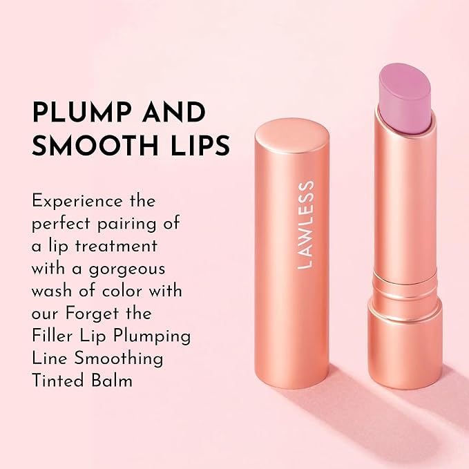 LAWLESS Women's Forget the Filler Lip Plumping Line Smoothing Tinted Balm, Cupid, 0.09 Ounce