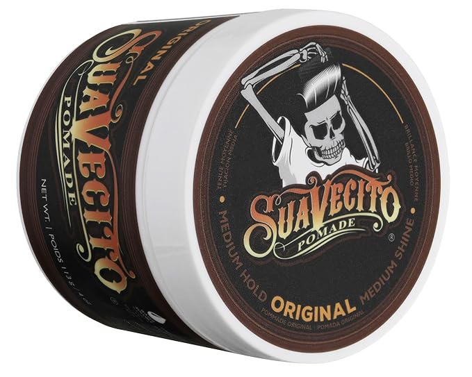 Suavecito Pomade Firme (Strong) Hold Whiskey Bar Scent 4 oz - Pomade For Men - Medium Shine Water Based Wax Like Flake Free Hair Gel - Easy To Wash Out - All Day Hold For All Hair Styles