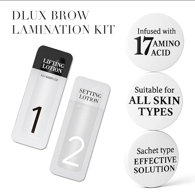 DLUX PROFESSIONAL Luxury Keratin Brow Lamination Kit for Eyebrow Lift, Eyebrow Curling, Lift Kit, Lifting,Perm Sensitive Skin Users