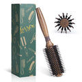 Round Brush for Blow Drying, LORSEX Boar Bristle Hair brush for Women Men, Round Hairbrush for Add Shine/Volume, Minimize Damage (2.2 Inch)
