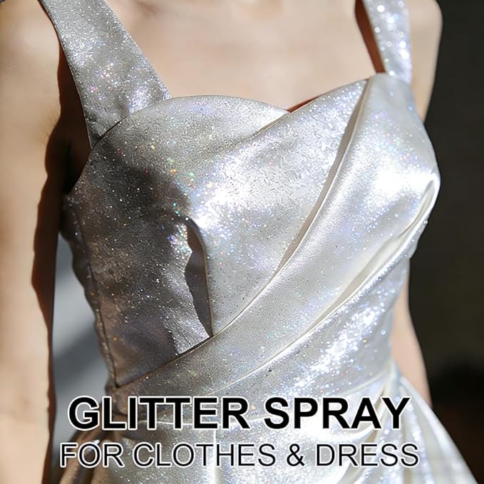 Face and Body Glitter Spray, Glint Rainbow Holographic Glitter Hairspray Shimmer Makeup for Women, Quick Drying Long-Lasting Glitter Spray for Rave Accessories, 4.05 fl oz