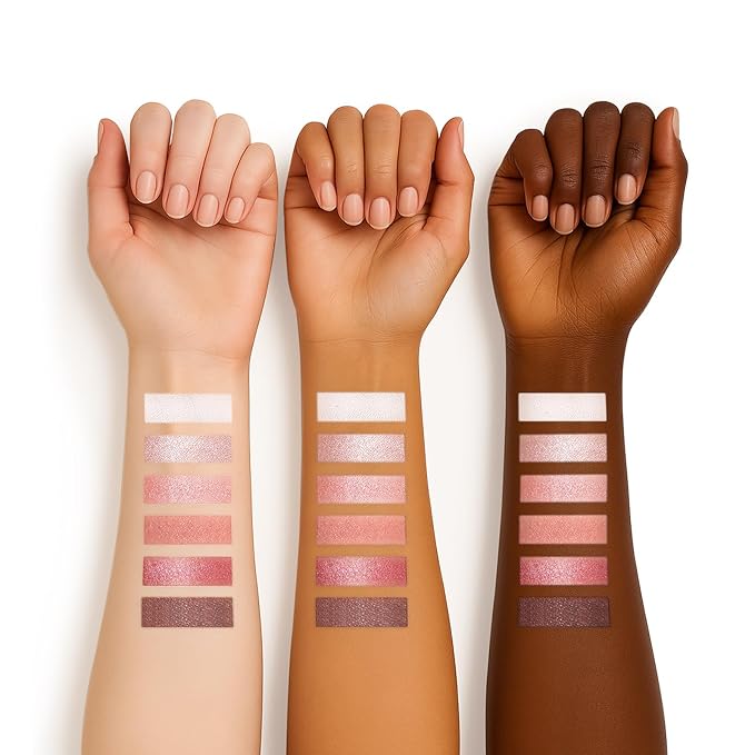SUSIKEKI 6 Colors Mini Eyeshadow Makeup Palette Blush-colored Neutral Tone Eye Shadow Matte & Shimmer Nude Make Up Pallet with Mirror Blendable Highly Pigmented Travel Size Gift Kit 03