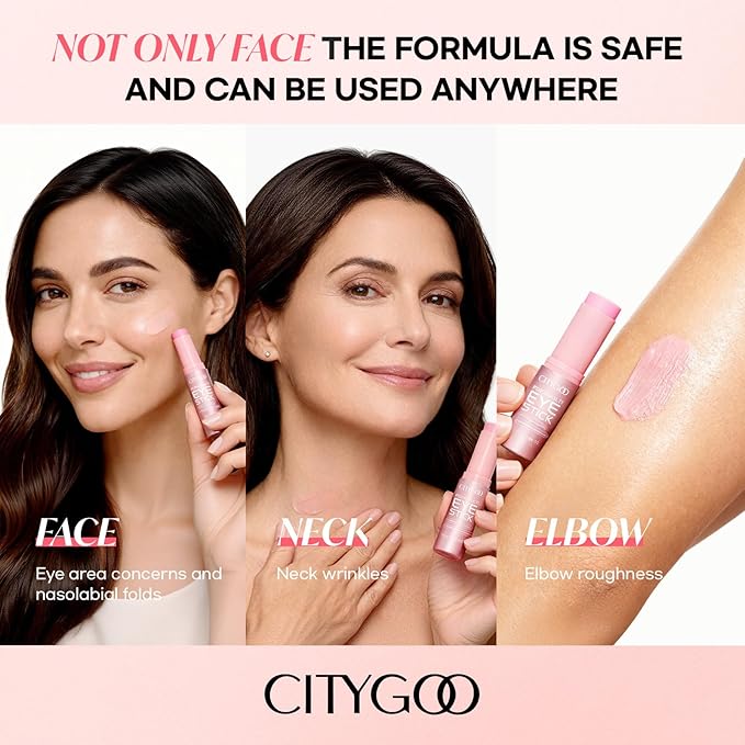CITYGOO PDRN Volume Multi Balm: Caffeine & Volufiline Powered Stick for Dark Circles & Puffiness - Collagen Anti-Wrinkle & Hydrating Care for Eyes Face & Neck - Plumping & Firming 13g/0.46oz
