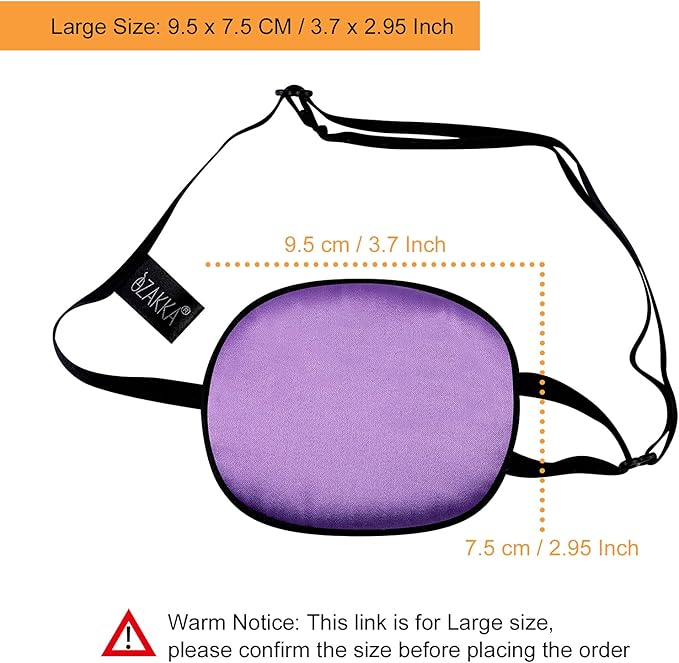 eZAKKA 2 Pieces Silk Eye Patch Medical Eye Patch for Adult Women Elastic Lazy Adjustable Single Eyepatch with Elastic Strap(Purple + Pink)