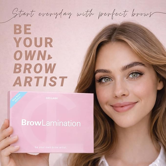 Brow Lamination Kit with Glue Balm | Professional Eyebrow Lamination Kit with Keratin Conditioning | DIY Eye Brow Lift Kit for Fuller, Thicker, Beautiful Brows | Easy to Use & Long (Glue Balm Edition)