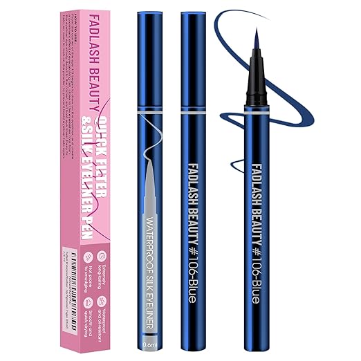 Eyeliner Liquid Eyeliner with Fine Brush for Smooth Application, Waterproof & Smudge-Proof Eye Liner, Long-Lasting Makeup, Highly Pigmented Blue Eyeliner Pencil, Cruelty-Free & Vegan, 0.6ml