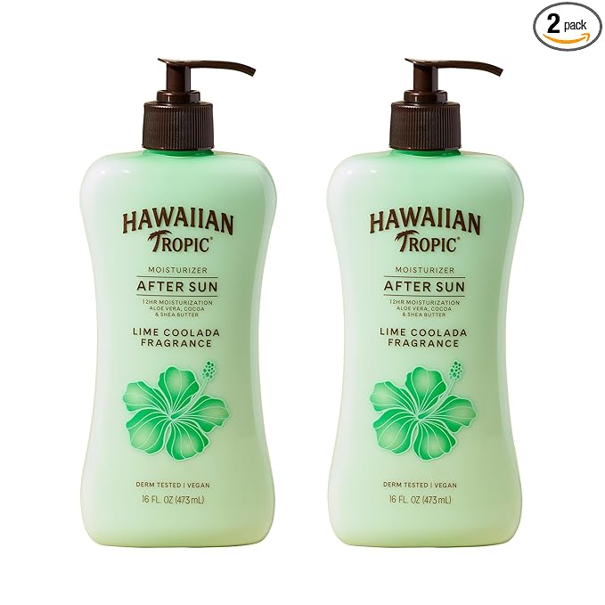 Hawaiian Tropic Lime Coolada After Sun Lotion | After Sun Care, Skin Care, Daily Moisturizing Lotion with Aloe, Cocoa Butter & Shea Butter, 16 Fl Oz each Twin Pack
