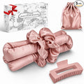 EnteromMuse Heatless Curls Overnight Satin Curling Set No Heat Hair Curler for Long & Short Hair, Heatless Curling Rod&Rollers for Soft Bouncy Curls Complete Kit with Storage Bag(Pink, Original)
