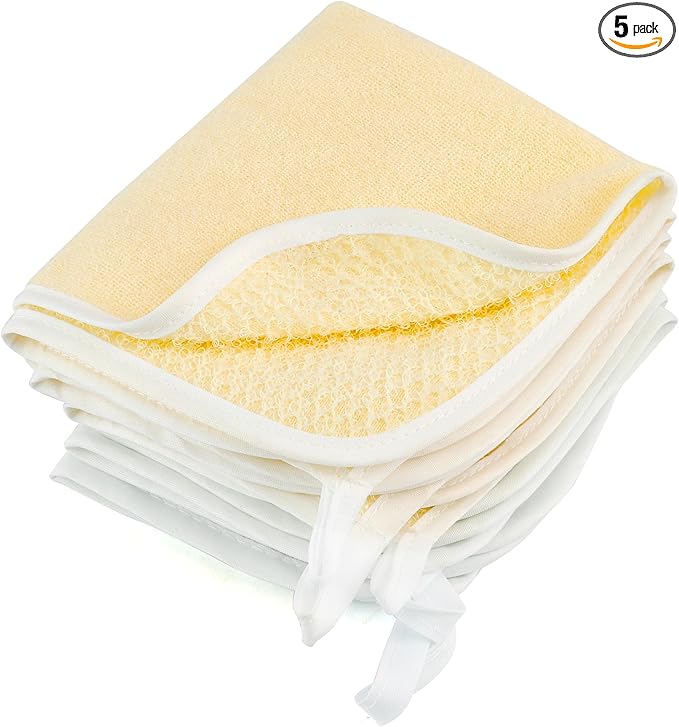 Face & Body Wash Cloths - Exfoliating Scrubbers - 5 Pack
