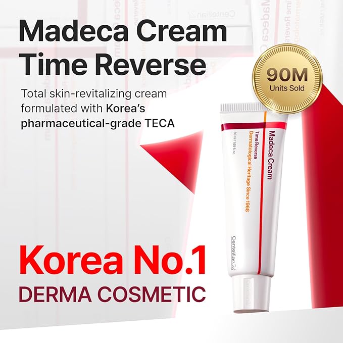 CENTELLIAN 24 Madeca Time Reverse Cream Taehyun Edition 1.69 fl oz + Vitamin 15+ Glowing Serum 1.01 fl oz – Korean Skincare for Firming, Elasticity Care, Deep Hydration & Skin Barrier Repair