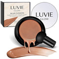 Ideal for Light/Medium Complexions-Hush Makeup Foundation, Mushroom Head Air Cushion CC Cream - BB Cream Foundation for Older Women (Dark brown)