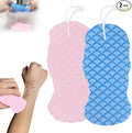 2pcs Magic Exfoliating Body Scrubber,3D Super Soft Exfoliating Bath Sponge,Removes Dead Skin from Body-Skin Friendly and Reusable for Adults Children and Pregnant Women(Blue+Pink