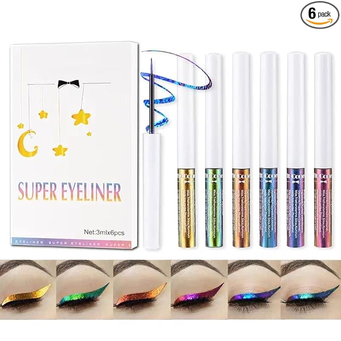 6 Colors Chameleon Liquid Eyeshadow Metallic Glitter Shimmer Eye Shadow Set Long Lasting Waterproof Multichrome Eyeshadows Makeup Set