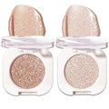 2 Pcs Glitter Eyeshadow Single, Ultra-Fine Sparkling Diamond Shimmer, Long-Lasting Sheer Eye Makeup, Crease-Proof & Buildable Eye Shadow Topper, Gold & Pearl Champagne