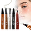 2026 New Microblading Eyebrow Pencil, Micro-fork Tip Eyebrow Pencil with Micro-Fork Tip, 3D Waterproof 4 Tipped Spoolie Brush Precise Brow Pen Natural Makeup Effect for Daily Makeup (All)