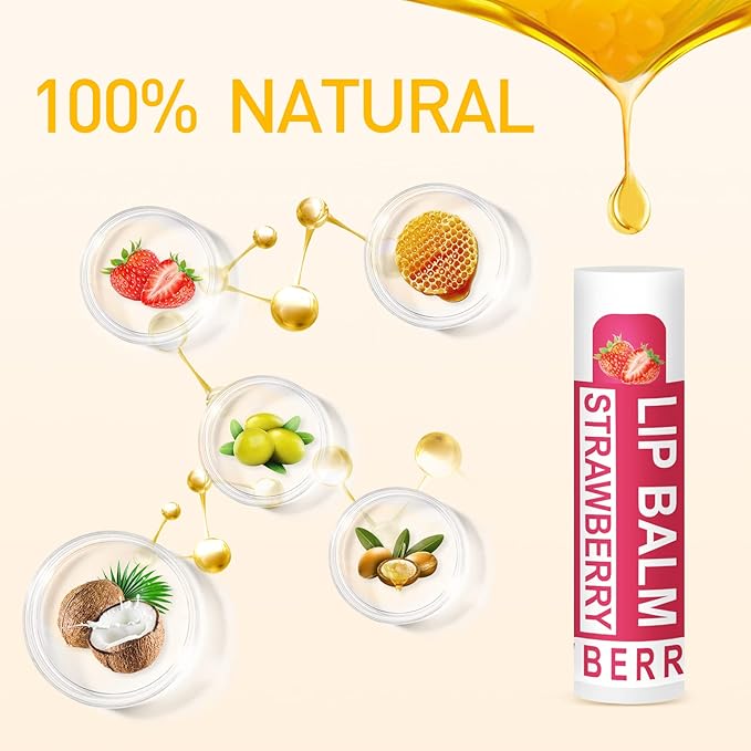 DMSKY 24 Pack Lip Balm, Natural Lip Balm Bulk with Vitamin E and Coconut Oil, Moisturizing Lip Care Product for Chapped Lips, Mothers Day Gifts and Teacher Appreciation Gifts
