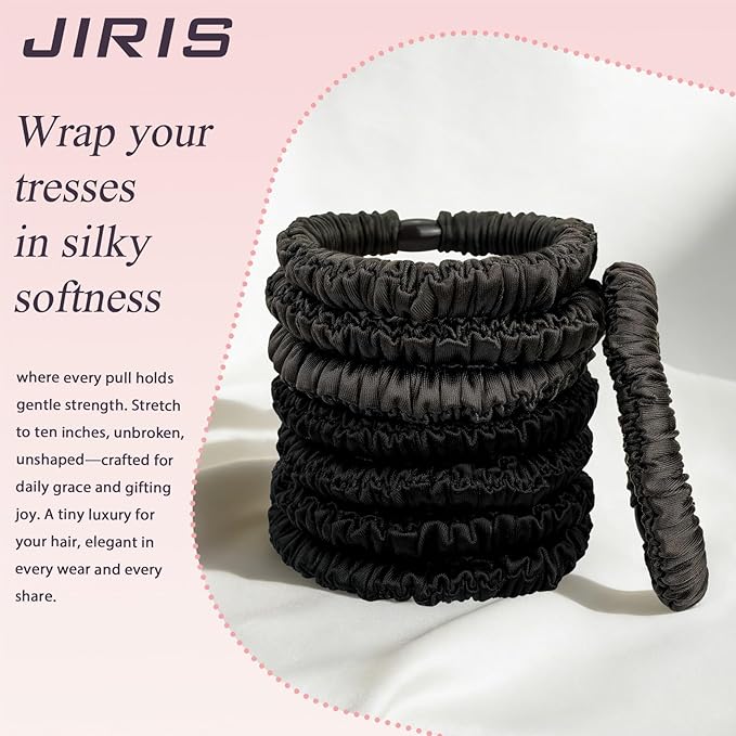 Silk Satin Hair Scrunchies for Women, 8 Pack 2-Color, No Crease, Frizz Control & Hair Breakage Reduction, Soft Hair Ties for All Hair Types, Elastic Hair Accessories for Daily Wear & Gift