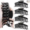 TOCESS Nylon Hair Claw Clips: Flexible & Unbreakable Safe Black Large Hair Claws for Thick/Thin Hair Women - Strong Hold Non-slip 4 Pack 4.3 Inch Big Jaw Clips