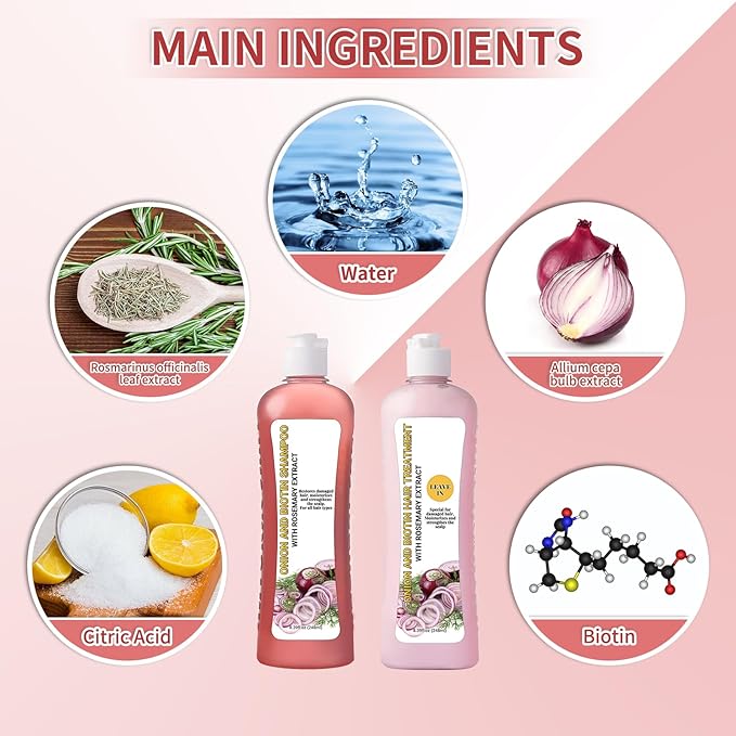 Onion Biotin and Rosemary Shampoo, Onion Rosemary Shampoo for Soft Hair & Shine for Hair Growth, Hair Loss and Thinning Hair