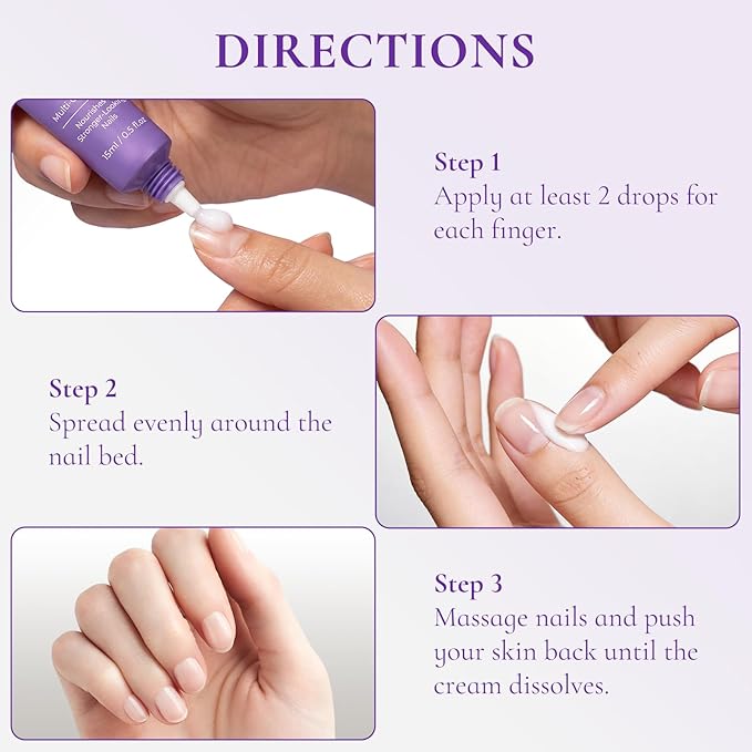 Nail & Cuticle Cream with Keratin, Biotin & Ceramides – Non-Greasy Deep Hydration, Strengthens Nails & Softens Cuticles, 15ml(Pack of 2)