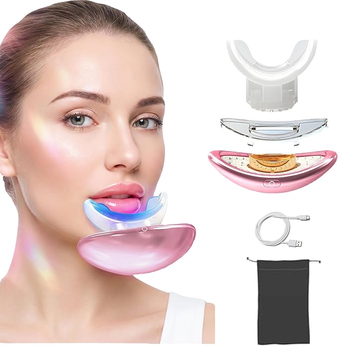 Red Light Therapy Lip Plumping Device, Lip Plumper Tool for Face with Whitening Mouthpiece