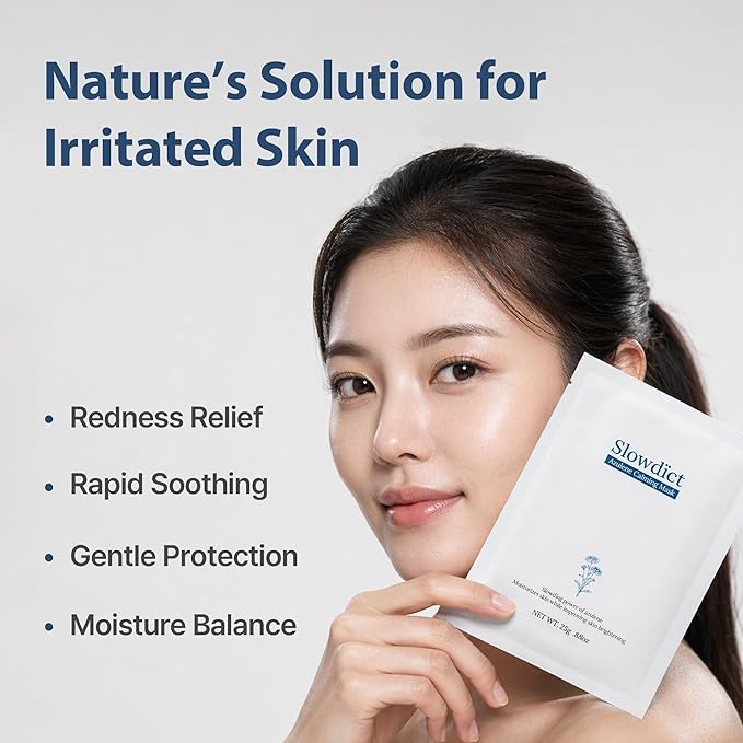 Azulene Mask Pack with Blue Chamomile (10 Sheets) - Instant Skin Soothing & Cooling Relief for Irritated Skin, Intensive Moisture Barrier Care, Authentic Korean Skincare Face Sheet Mask