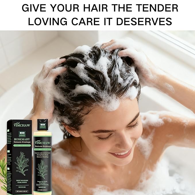 Organic Rosemary Shampoo for Scalp Care - Invigorating Herbal Formula with Mint & Biotin - Strengthening & Volumizing Hair Wash for Thinning Hair, Sulfate-Free (100ml)