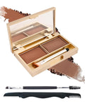 Eyebrow Powder Kit- 2 Colors Soft Tinted Eye Brow Powder Palette,Waterproof Longlasting Dark Brown/Coffee Brow Filler,Professional Eyebrow Contour Makeup for Women with Mirror Brow Brush & Razor-Set03