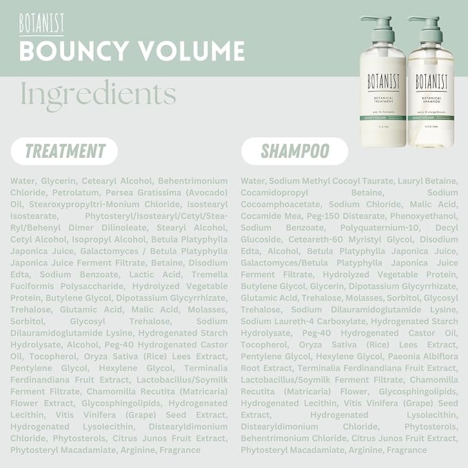 BOTANIST Hair Thickening Shampoo and Conditioner Set for Curly Hair, Anti Thinning Shampoo & Conditioner for Women with Keratin& Jojoba Oil, Sulfate & Paraben Free from Japan 31.7Fl Oz BOUNCY VOLUME