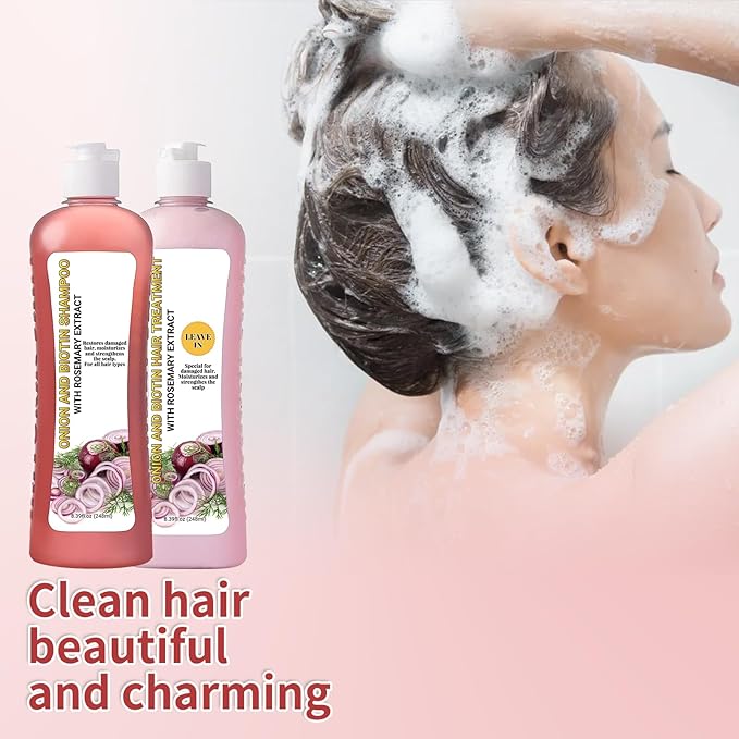 Onion Biotin and Rosemary Shampoo, Onion Rosemary Shampoo for Soft Hair & Shine for Hair Growth, Hair Loss and Thinning Hair