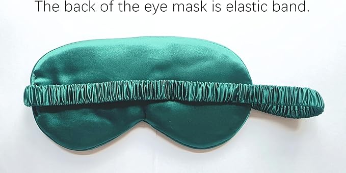 [1 Pack] QSYW Sleep Masks, Satin Eye Mask for Sleeping - Silky Eye Masks Bulk with Storage Bag & Elastic Strap,Green