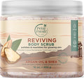Petal Fresh Argan Oil & Shea Body Scrub, Pure Reviving, Natural, Gently Exfoliating, Daily Skincare, Vegan and Cruelty Free,16 oz