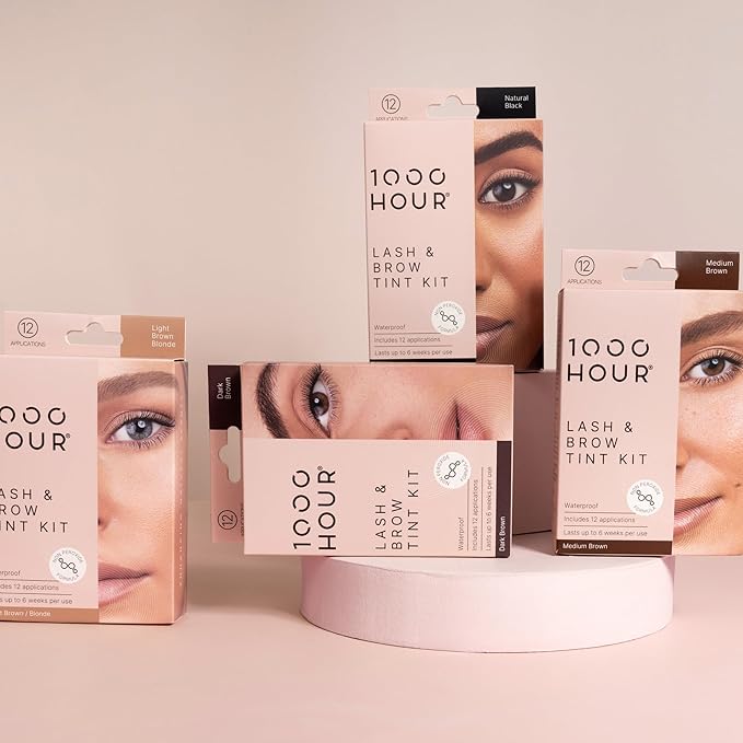 1000 Hour Professional Formula Lash and Brow Kit - Defined Brows with a Long-Lasting Formula with Eyebrow Mascara - Brow Gel for Stunning Brows that Last Up To 6 Weeks with 12 Applications - (Black)