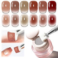 JODSONE Cushion Ombre Patting Gel Polish Kit 6 PCS Pink Blue Green for French Manicure DIY Nail Art with Soft Nail Sponges and Grabbing Pen Design Nail Art at Home