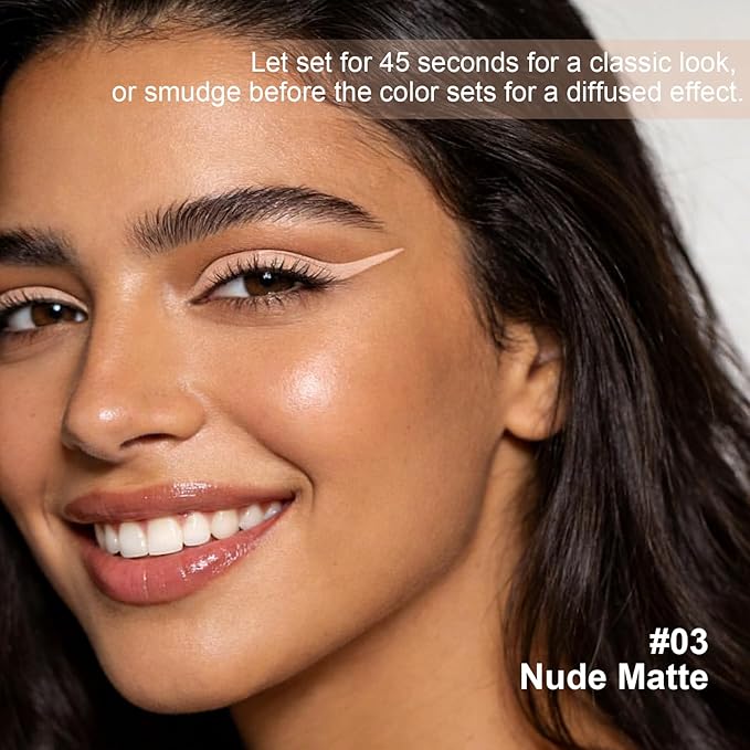 Nude Eyeliner Pencil,Smudge-proof Waterproof Long Lasting Eye Liner, High-Pigmented Smooth Creamy Formula for Mature Women, Eyes Makeup Pen Includes Sharpener-#3Nude