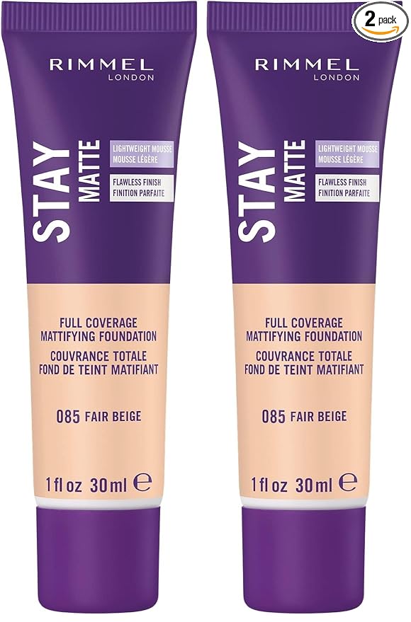 Rimmel Stay Matte Foundation, Fair Beige, 1 Fluid Ounce (Pack of 2)