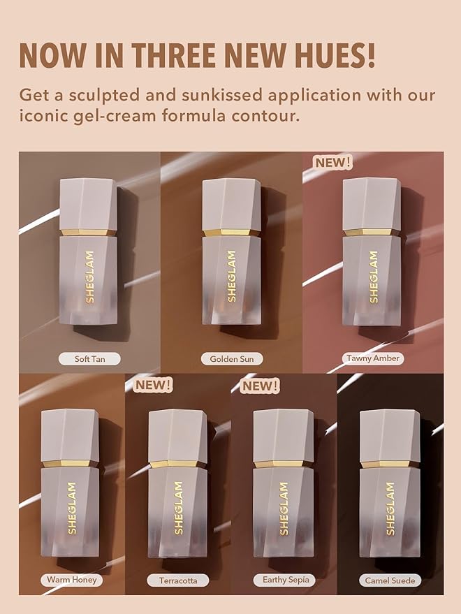 SHEGLAM Sun Sculpt Cool Toned Liquid Contour Stick Long Lasting Cream Bronzer Makeup - 01 Soft Tan