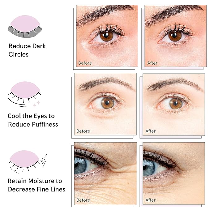 24K Gold Under Eye Patches (30 Pairs), Collagen Eye Masks for Dark Circles and Puffiness, Eye Patches for Women Puffy Eyes, Revitalizes and Refreshes Your Skin