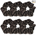 Sufermoe 6 Pcs Satin Silk Hair Scrunchies, Hair Accessories, Soft Hair Ties for Women and Girls, 4.5 Inch, Black