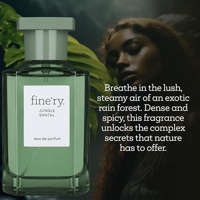 Fine'ry Jungle Santal Eau De Parfum & Body Mist Gift Set | Earthy & Woody Notes Of Papyrus Wood & Black Oolong Tea | Fine Mist Spray & Perfume For Women | Fragrance Layering Duo (2oz + 5oz)
