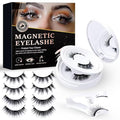 Magnetic Eyelashes with Applicator, No Eyeliner Needed No Glue Reusable Dual Magnetic Lashes Natural Look, Lightweight 3D Eyelashes Magnetic Lashes for Everyday Wear, Professional Lash Tool Set