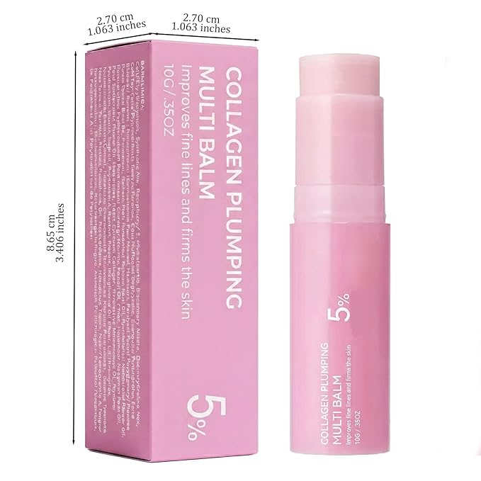 2Pcs PDRN Pink Collagen Volume Multi Balm Stick,Collagen Wrinkle Stick Face & Body Balm,Volumizing Hydrating Firming for Under-Eyes, Neck, Forehead, Smile Lines