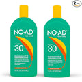 NO-AD SPF 30 Sunscreen Lotion | Broad Spectrum UVA/UVB Protection | Water Resistant | Octinoxate & Oxybenzone Free with moisturizing Vitamin E and Aloe 16oz | Pack of 2