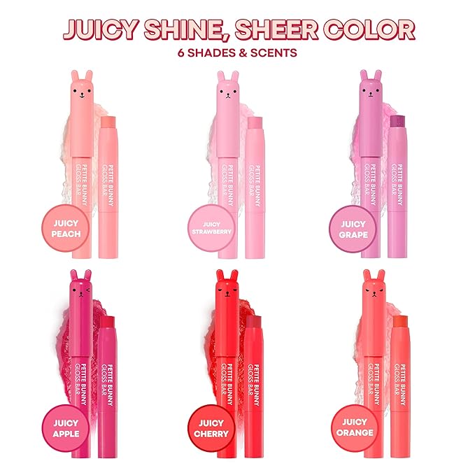 TONYMOLY Petit Bunny Lip Gloss – Easter Basket Stuffer, Cute Bunny Lip Crayon, Hydrating Korean Lip Gloss with Vitamin E for Soft, Juicy Orange