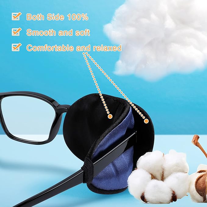 eZAKKA Eye Patches for Adults, Medical Eye Patches Silk Patch for Lazy Eye Amblyopia Strabismus and After Surgery (Purple and White)