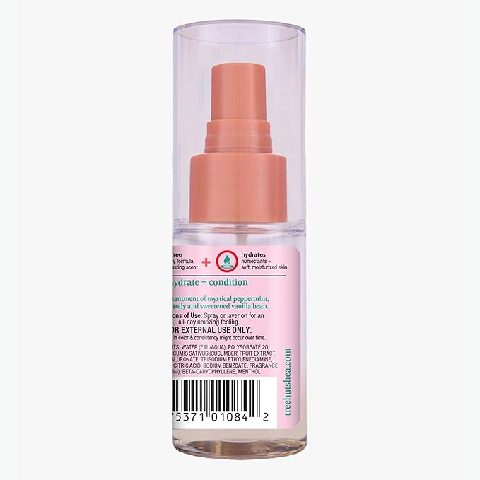 Tree Hut Mini Merry Mint Hair & Body Mist, Refreshing Body Spray, Layer with Favorite Scents, Travel Size, 1.26 fl oz