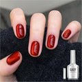 GAOY Glassy Cat Eye Gel Nail Polish, 16ml Glitter Holographic Nail Polish with Magnet, Reflective Translucent UV Gel, 2221 Blood Red